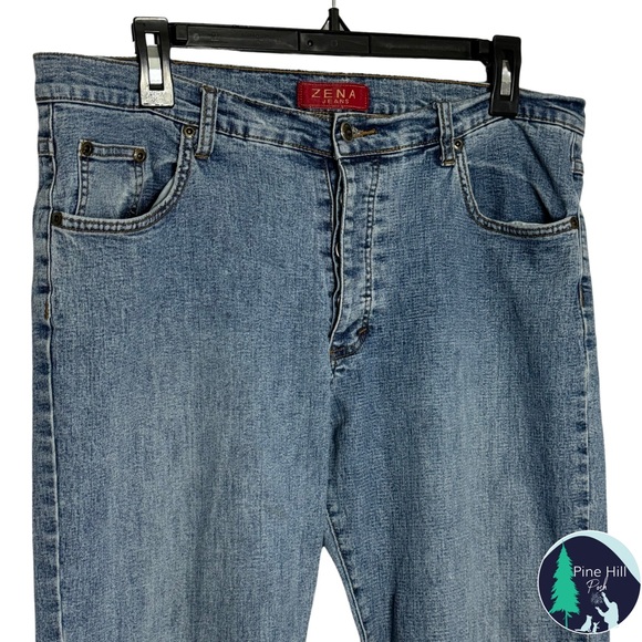 Vintage Y2K Zena Capri Jeans Womens 12 Blue Mid-rise Straight Leg Cuffed EUC - Picture 3 of 12